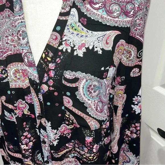 Express Paisley button down double breast pockets size: M - Picture 4 of 7